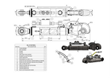 Cat 1, 3000 PSI, 609mm Hydraulic Top Link Kit with Hoses and Quick Release Cable