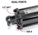 Tie Rod Cylinders with 4" Bore, Dual Port (SAE-8 & 1/2" NPT)